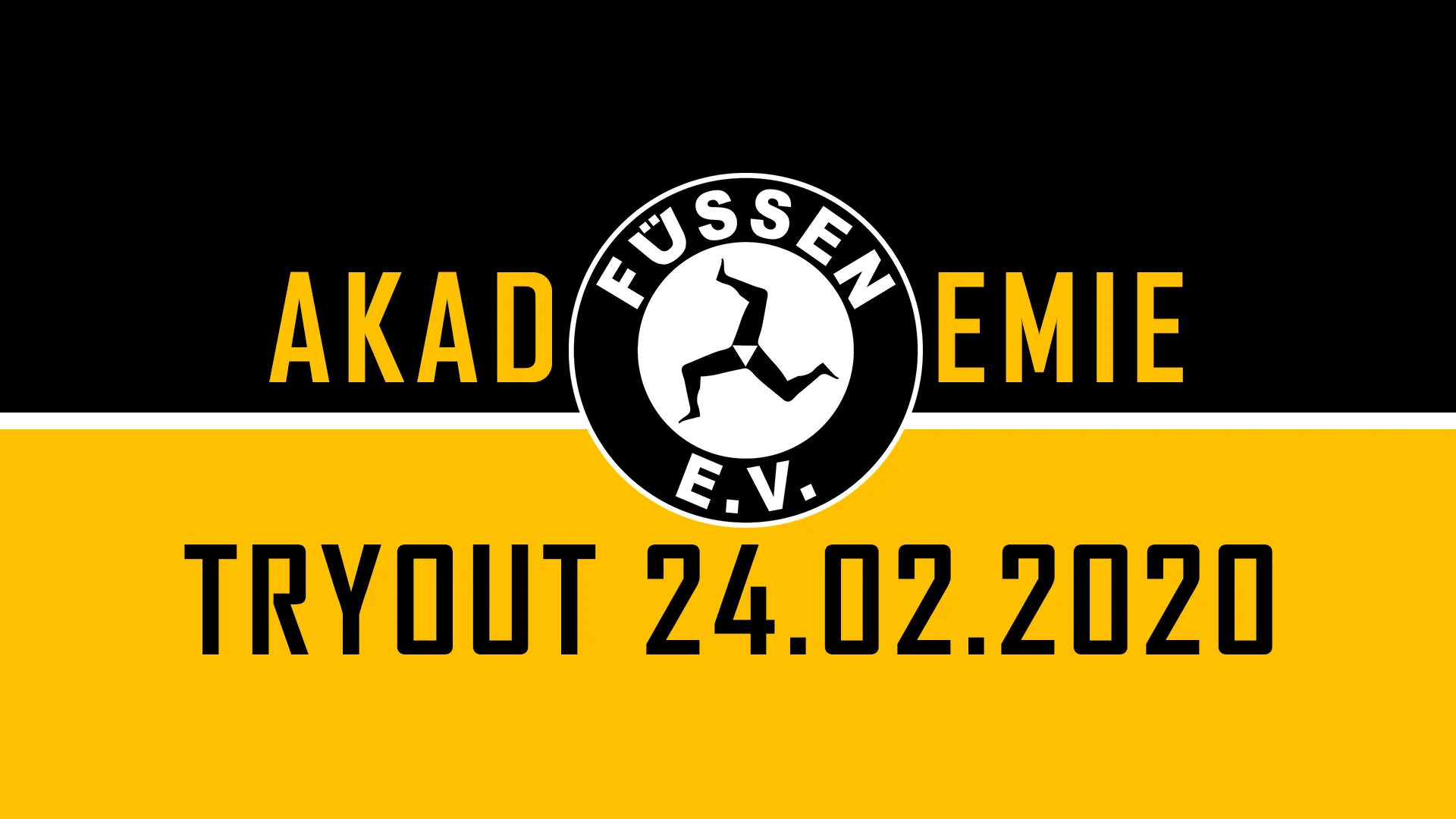 Tryout am 24.02.2020 für Jahrgänge 2006 – 2001